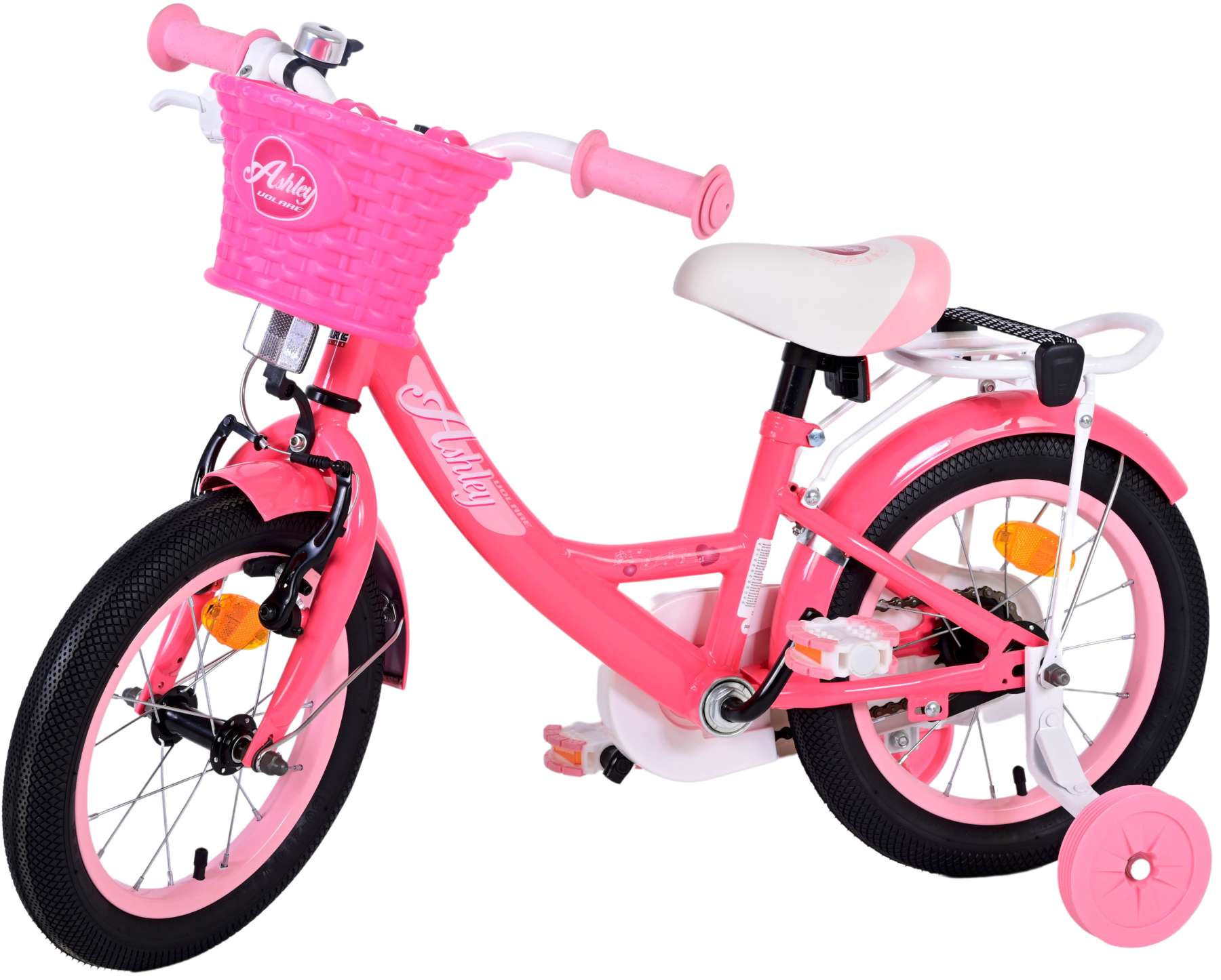 Kinderfahrrad Ashley Fahrrad für Mädchen 14 Zoll Kinderrad in Rosa/Rot
