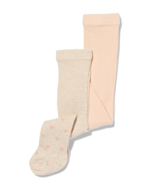 collants bébé fleur 2 paires beige