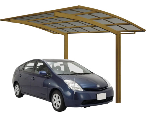 Ximax Portoforte Type 80 enkele carport, geanodiseerd aluminium, speciale lengte 240,5 x 495,4 cm, brons