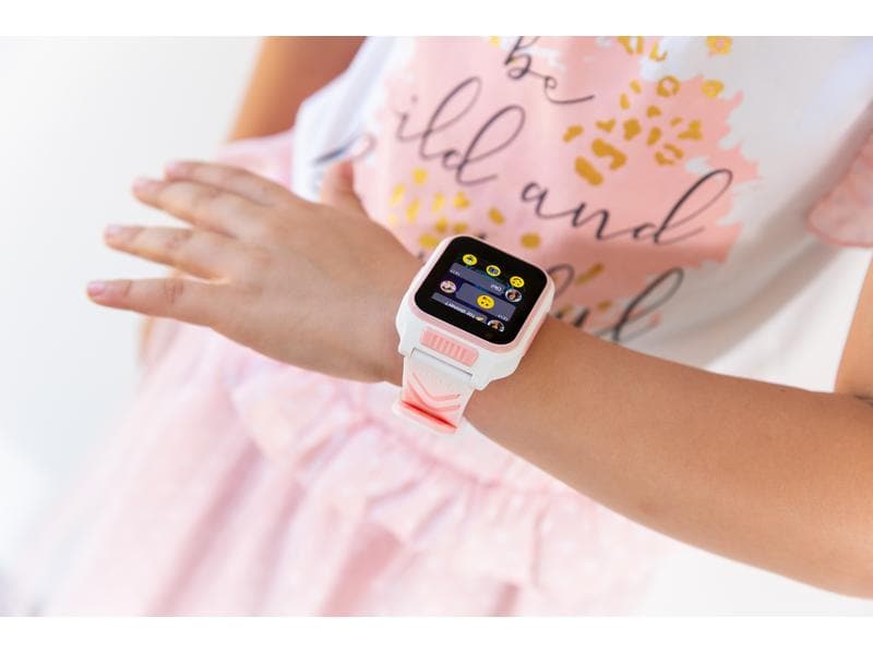 MyKi Smartwatch GPS Kinder Uhr MyKi 4 Weiss/Pink mit SIM-Ka Kinder Smartwatch mit GPS Traker und SOS-Taste, inkl. 1 Monat gratis Daten und Voice SIM-Karte