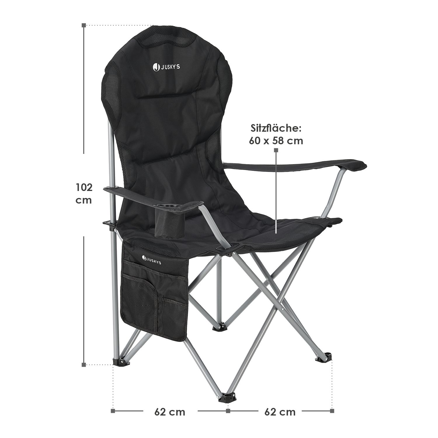 Juskys Lido vouwstoel - Black