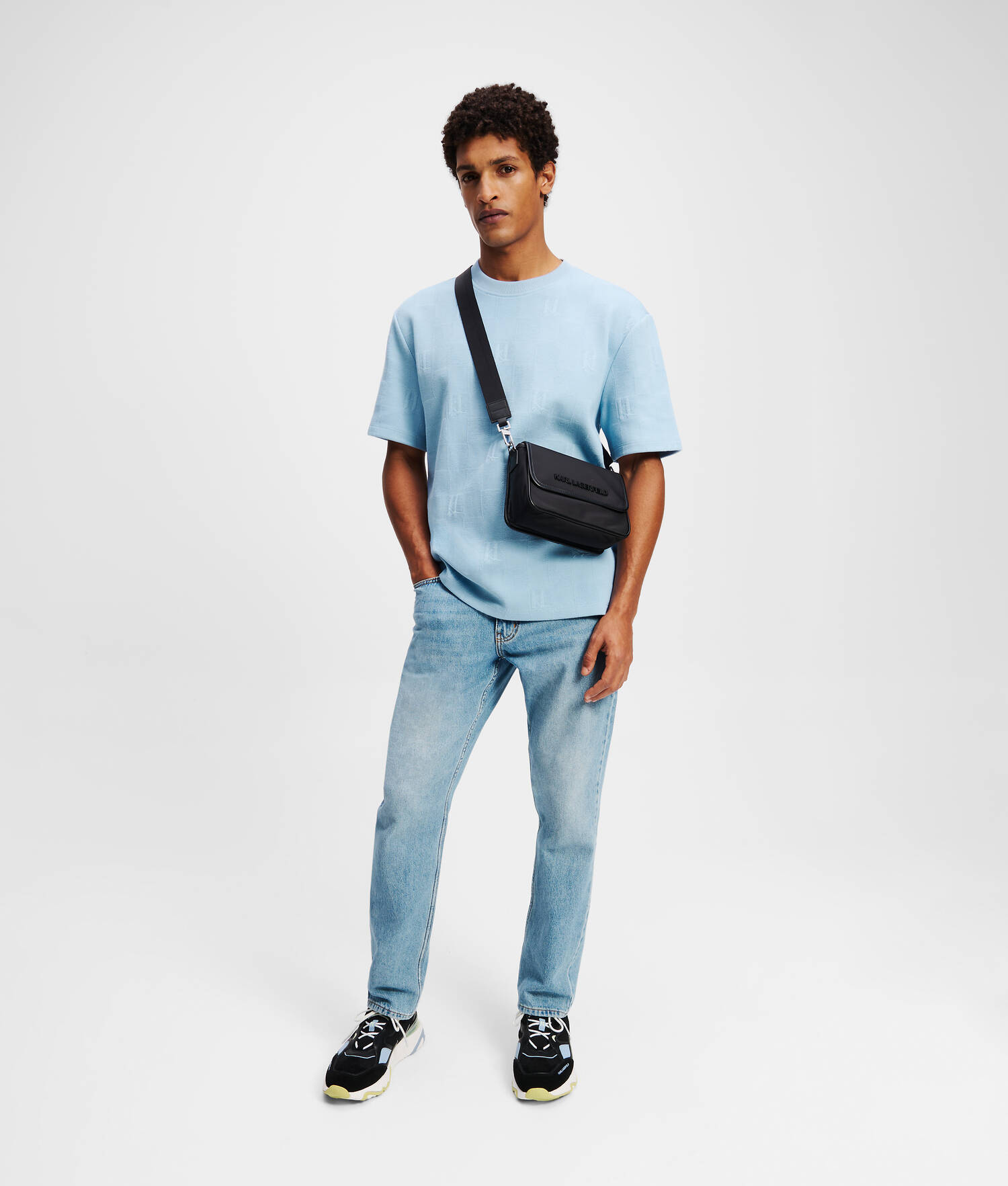 T-SHIRT KL MONOGRAM VÉRIFIÉ - Chambray doux