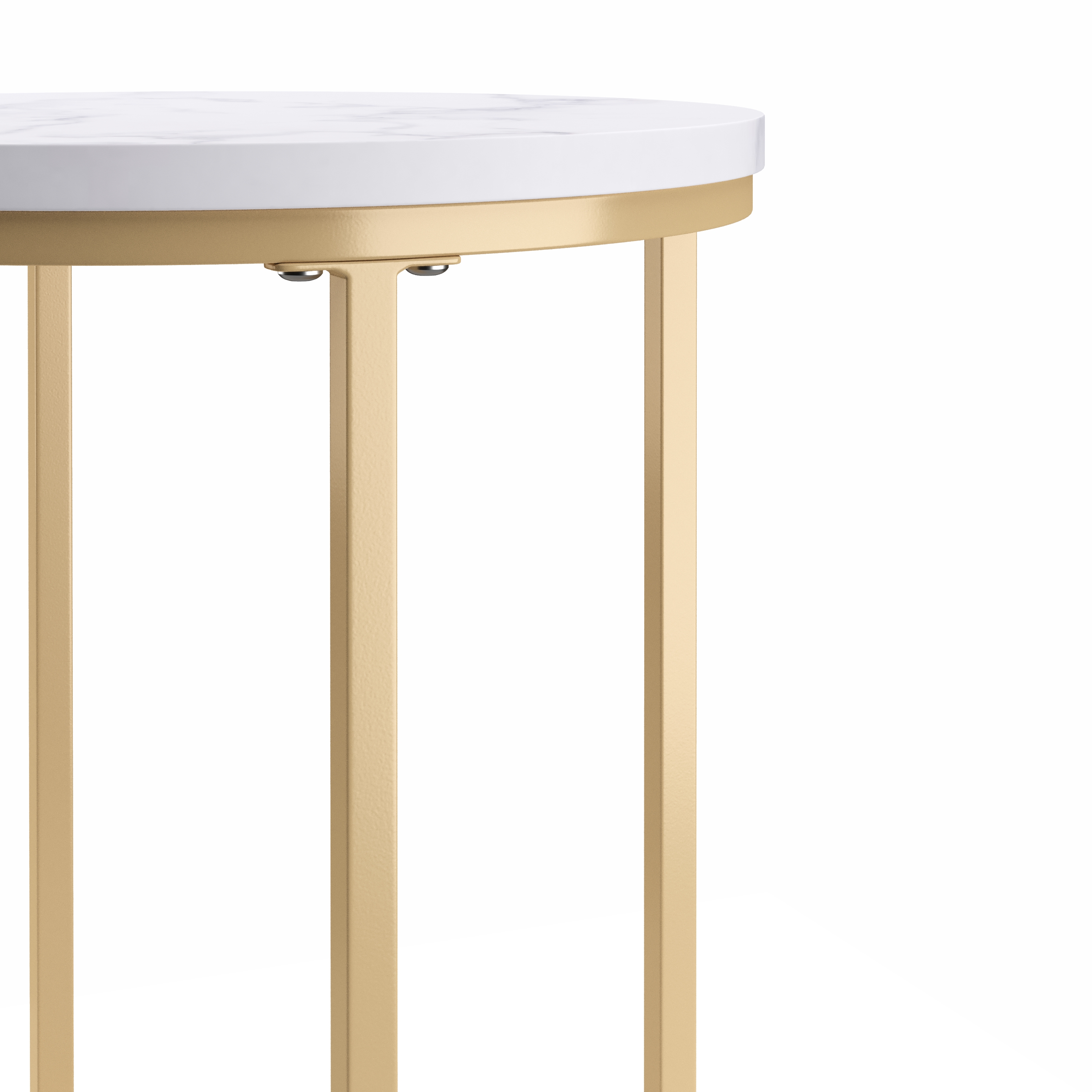 Beistelltisch ESRA rund weiss/gold