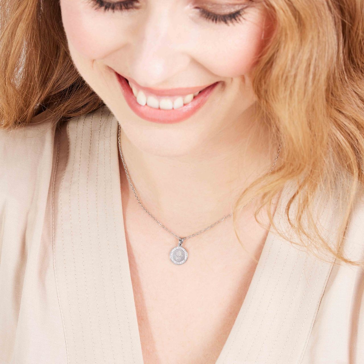 Stalen ketting met Hamsa
