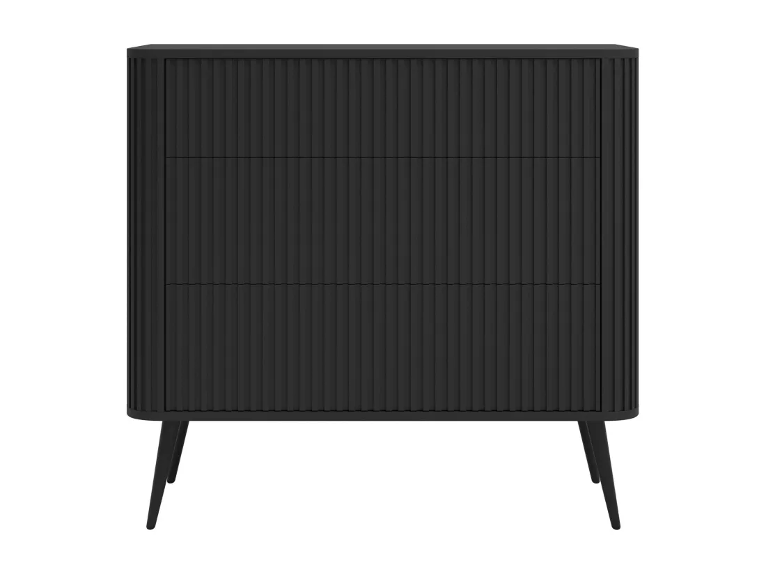 Commode - 93 cm - 3 tiroirs - noir - OVARLO