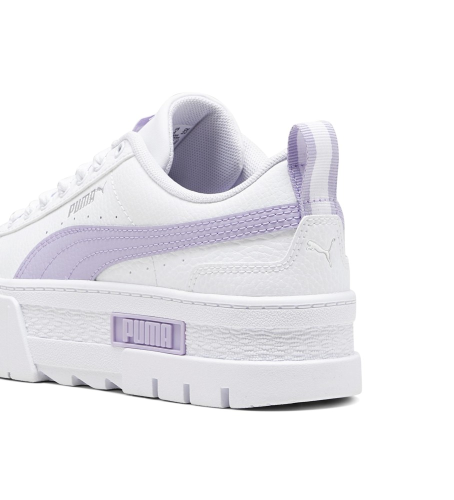 Tênis Puma Mayze Lth Jr, branco, cinza