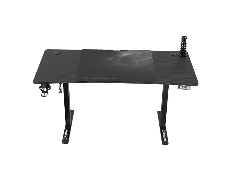 Ultradesk ULTRADESK gaming desk LEVEL V2, 140x68cm, 72-117cm, elektrisk justerbar, med XXL-musemåtte, hovedtelefon- og drikkeholder