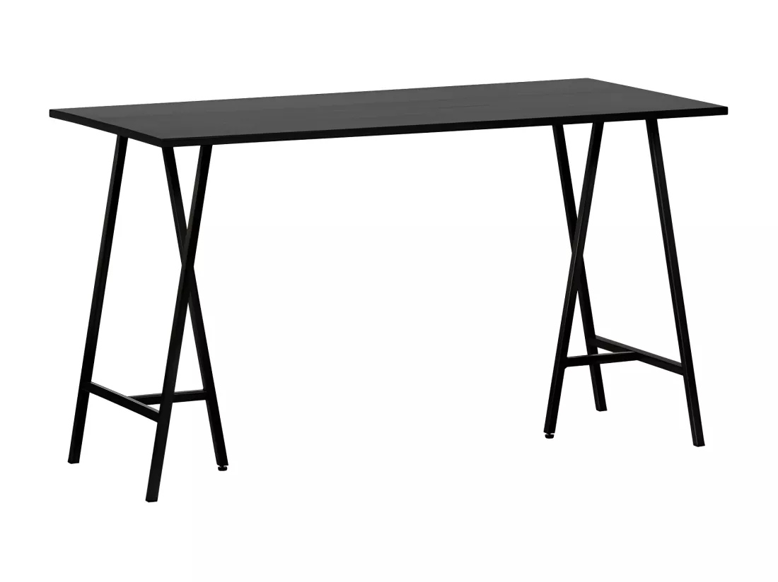 Tino - Bureau en bois et métal L130cm - Noir