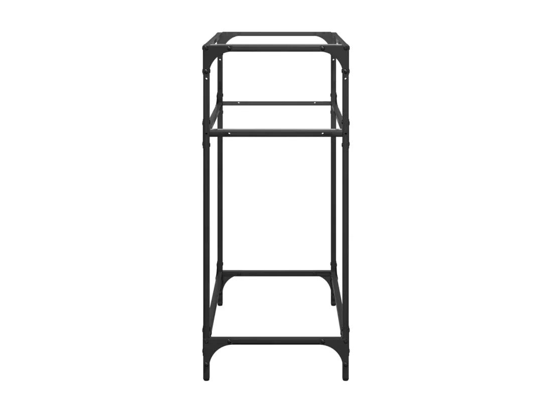 Table console avec dessus en verre transparent 60x35x81cm acier