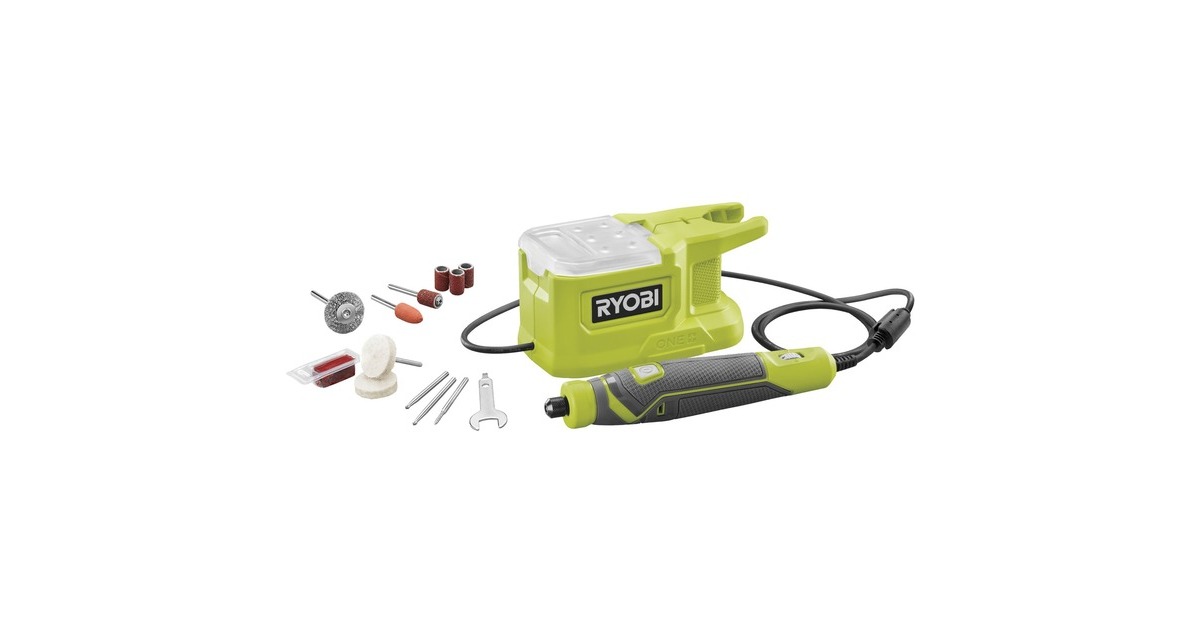 RyobiAccu-Rotatietool RRT18-0 rechte slijpmachine  (Groen/zwart, zonder batterij en lader)