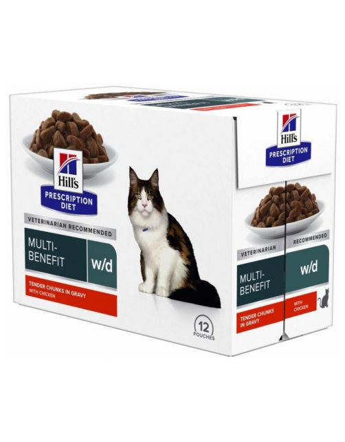 Hill's Prescription Diet W\/D Digestive\/Weight Management Pouch - Kattenvoer - 12x85 g