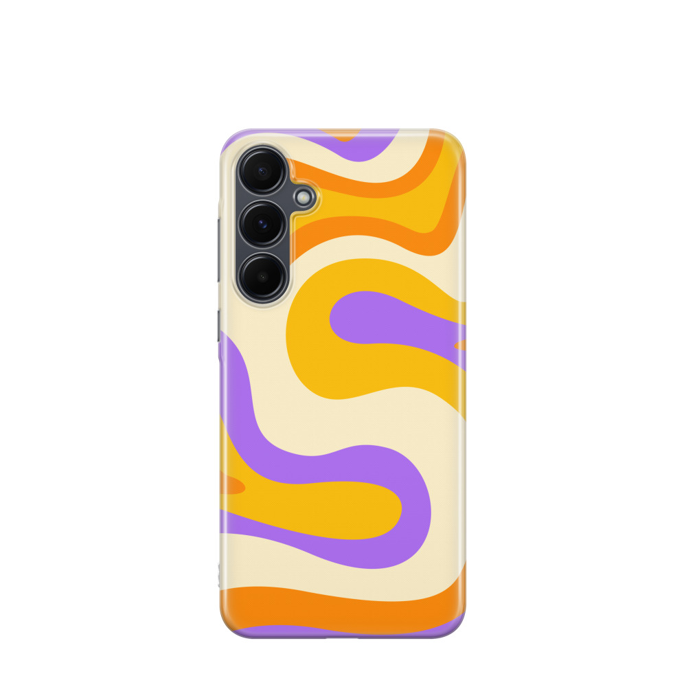 Samsung Galaxy A55 Gummi Hülle Sonnenwellen 3 - Orange