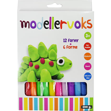 Modellervoks 12 stk. og 6 havdyrsforme