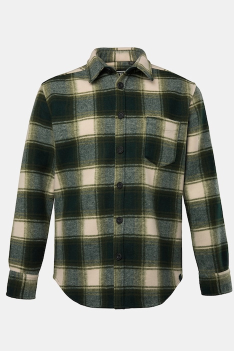 STHUGE Karohemd, Langarm, Wolloptik, Kentkragen, Modern Fit, bis 8 XL