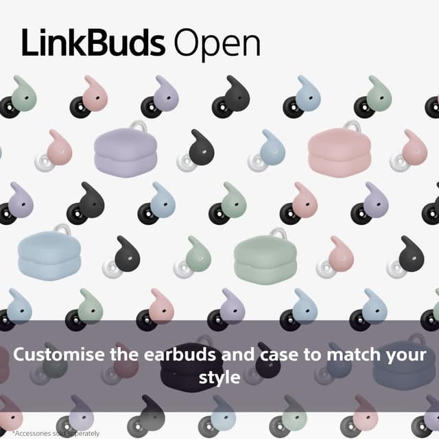 Sony LinkBuds Open true wireless in-ear høretelefoner (hvid)