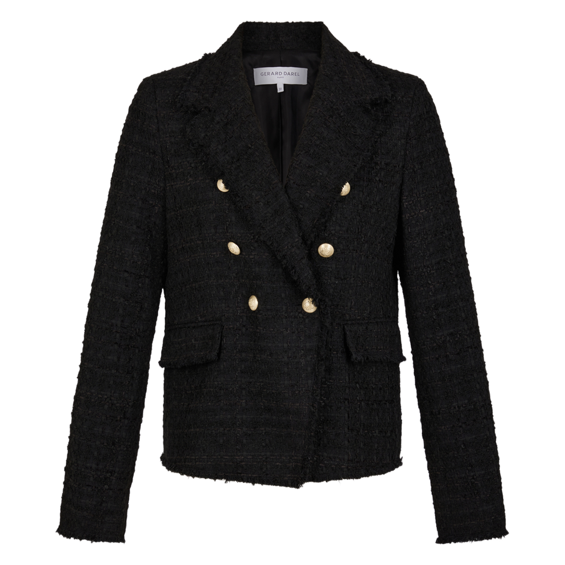 MYLA - Blazer à boutonnage croisé en tweed | Noir