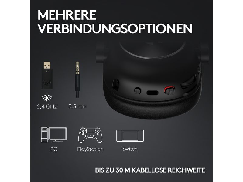 Logitech Headset G Pro X 2 Wireless Lightspeed Gaming Weiss Kabelloses Over-Ear-Headset mit Surround-Sound und weichem Ohrpolster