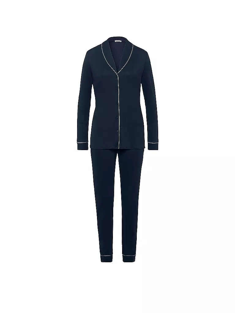 HANRO Pyjama Natural Comfort blau