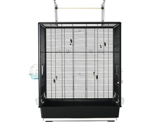 SAVIC Primo 60 Open Empire vogelkooi inclusief voerbak, waterbak, bad, zitstokken 80x50x115 cm zwart
