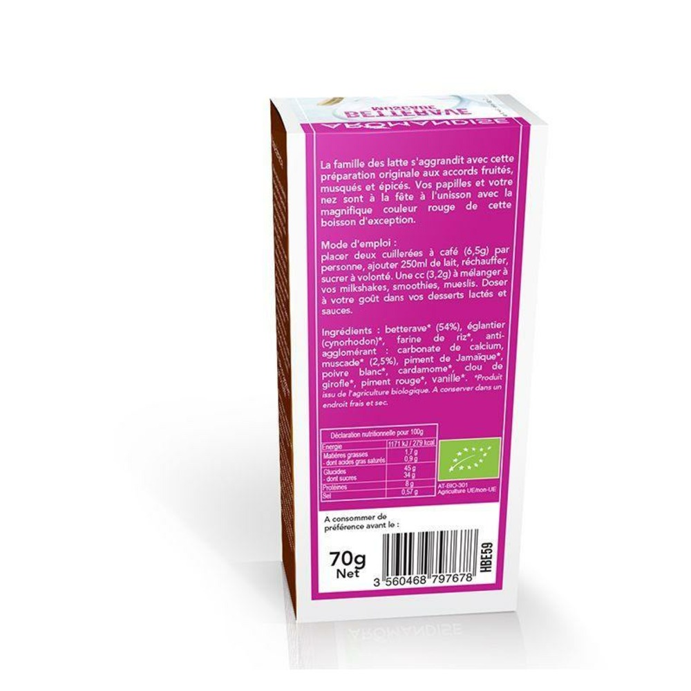 Préparation bio pour tchaï et latte à la betterave et muscade - 70 g