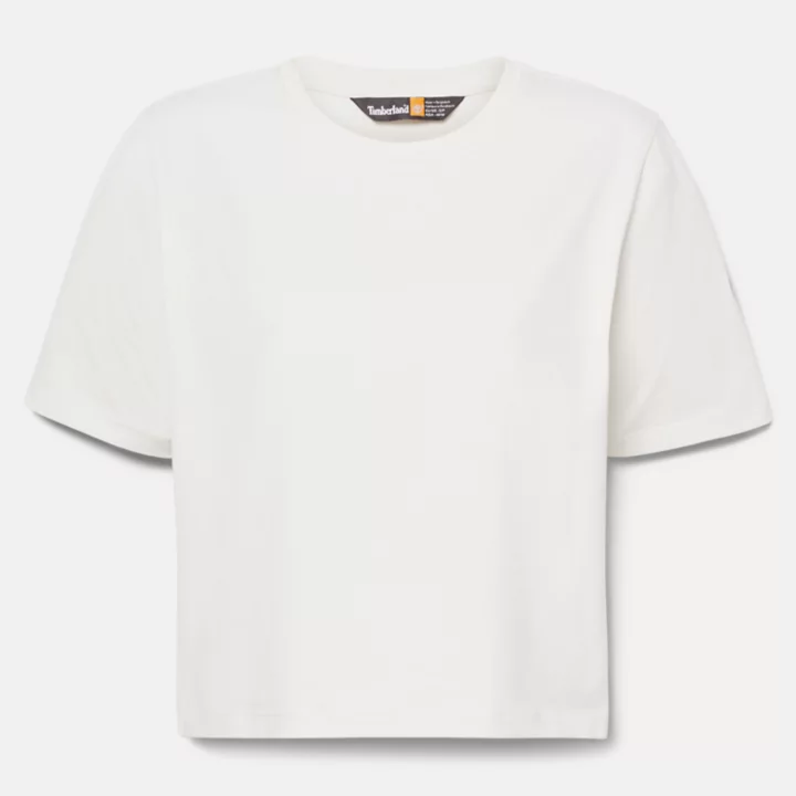 T-shirt court pour femme en blanc