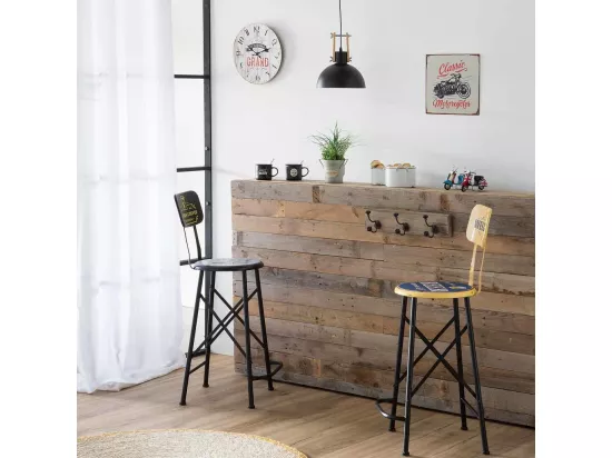 Horloge murale en bois blanc d34x2h