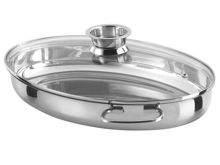 RVS braadpan ovaal 38 cm, 3 in 1