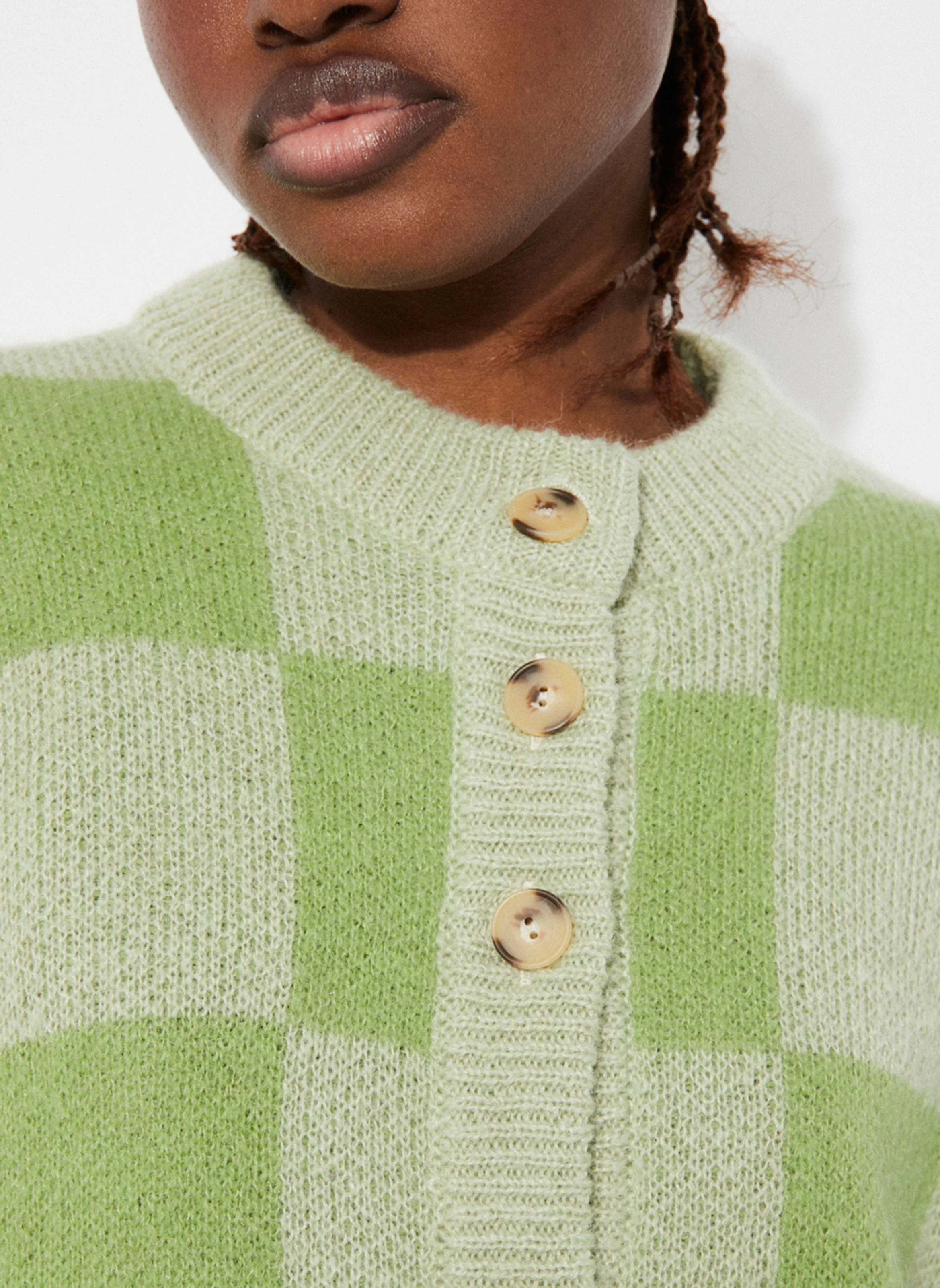 ORLA - Cardigan ample à carreaux | Vert