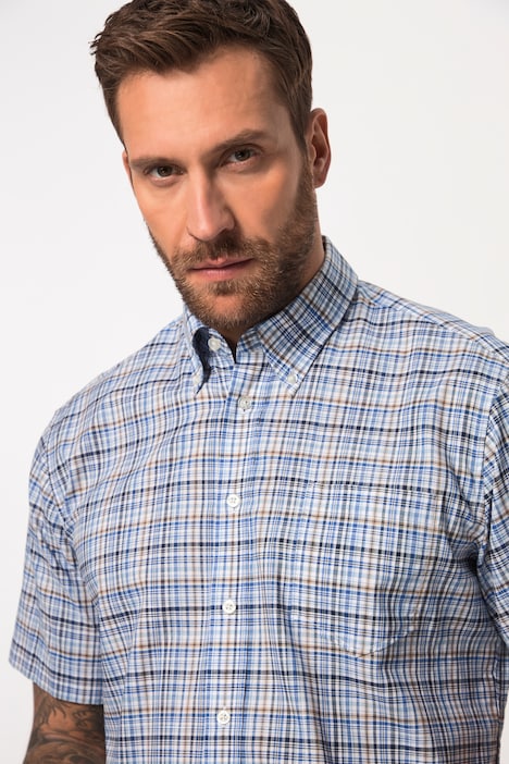 Karohemd, Halbarm, Buttondown-Kragen, Modern Fit