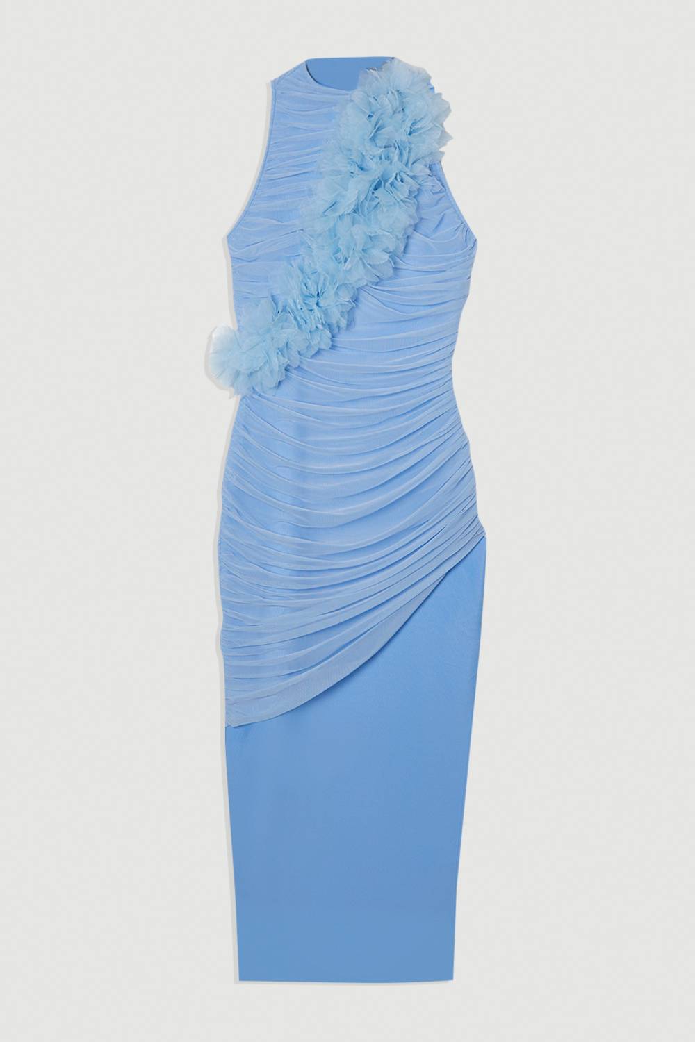 KarenMillen Robe Maxi Tricotée à Effet Bandage et Tissu Froncé