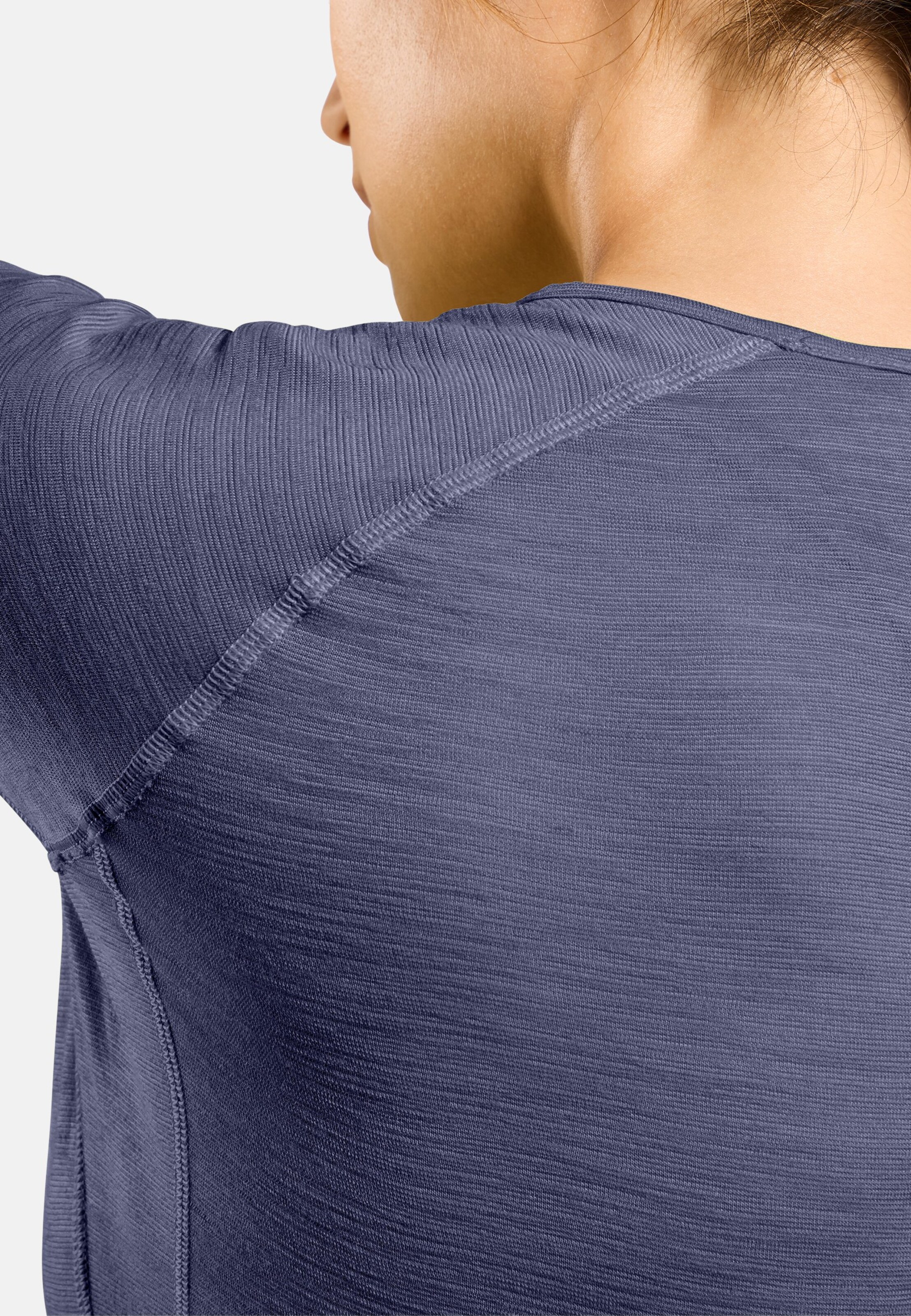 Langärmeliges X-Alp Performance Wool 115 Trailrunning-Shirt in skipper blue melange