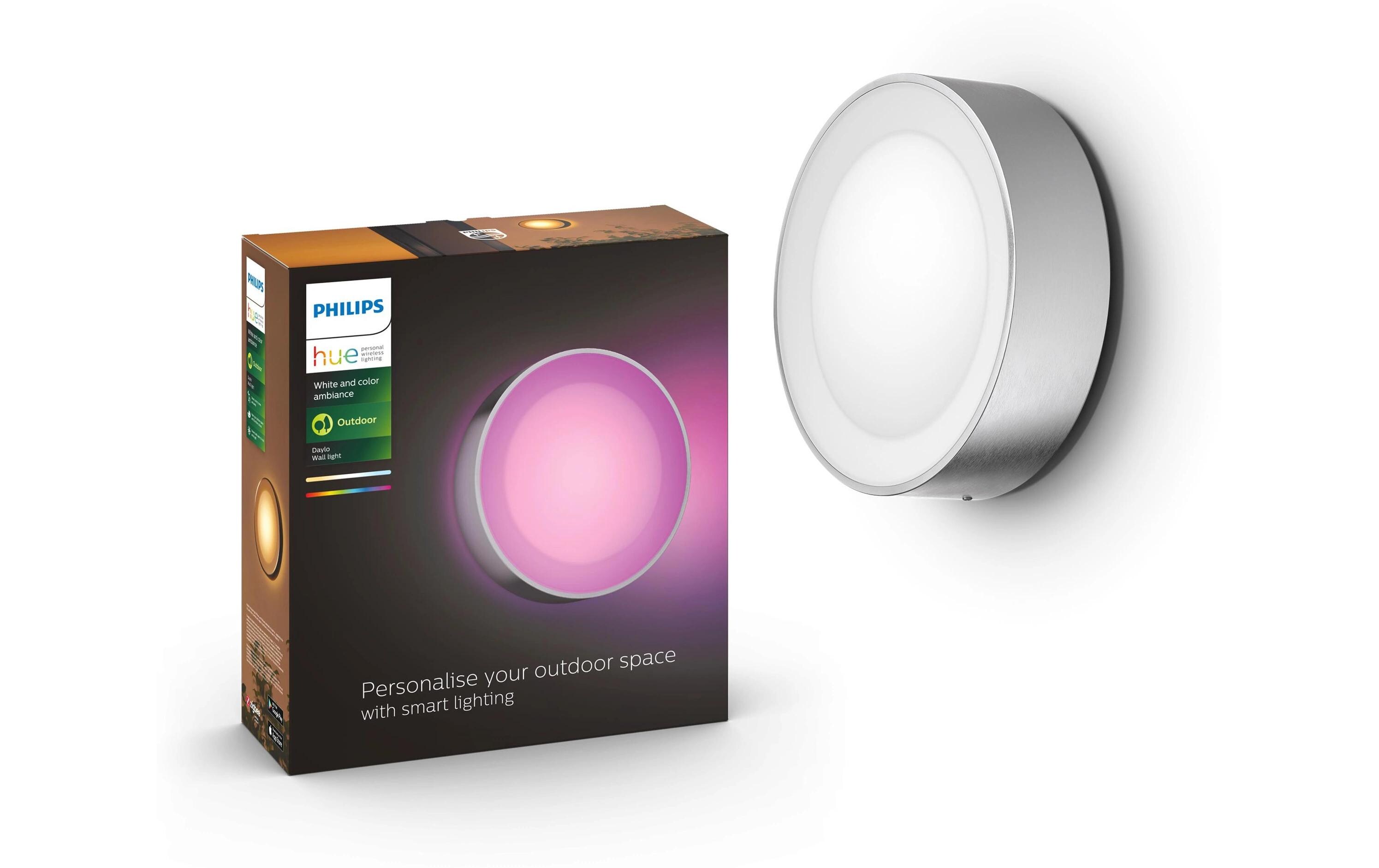 White & Color Ambiance Outdoor Daylo Wandleuchte Silber<br>Aussenleuchte Daylo Hue WACA, Silber