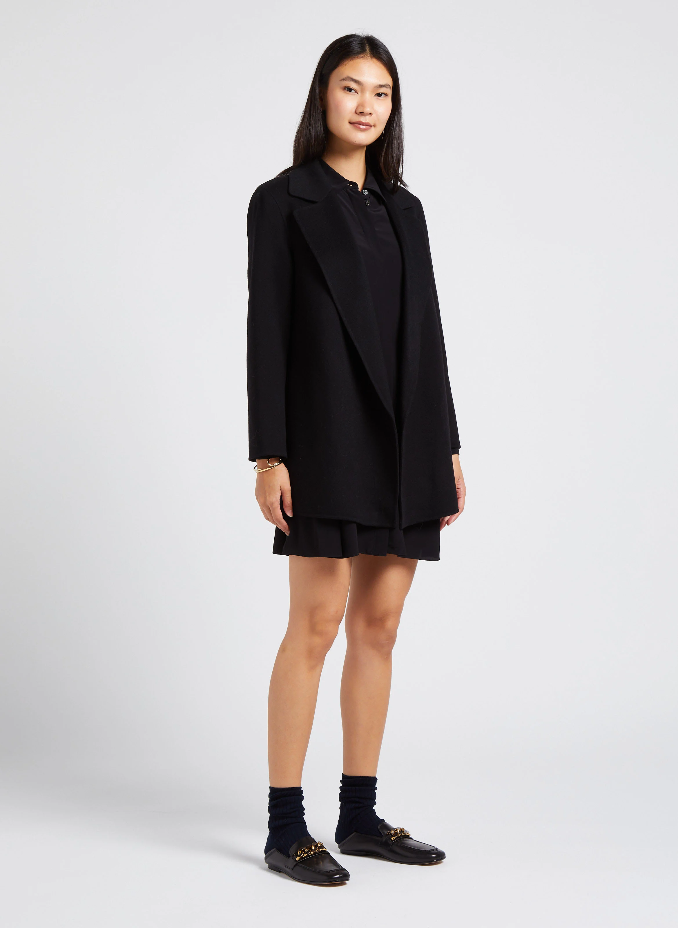 Robe col classique cintrée | Noir
