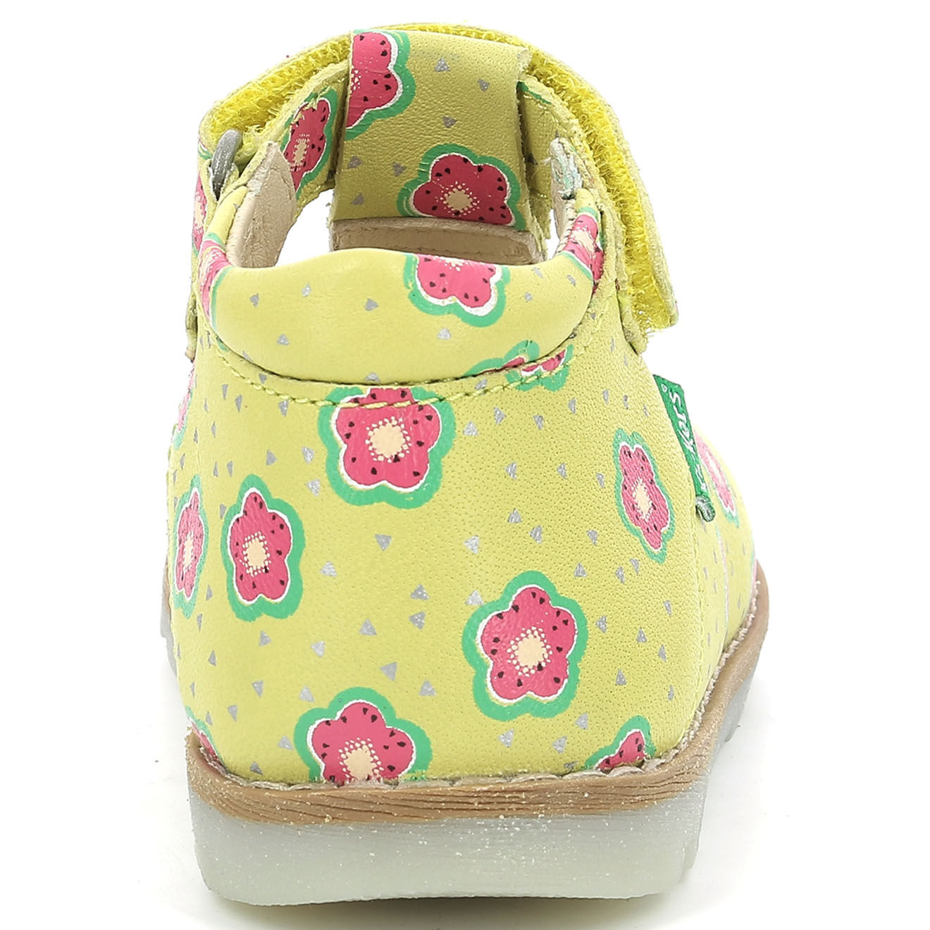 Kickers Salomés en Cuir Nonocchi jaune/flower