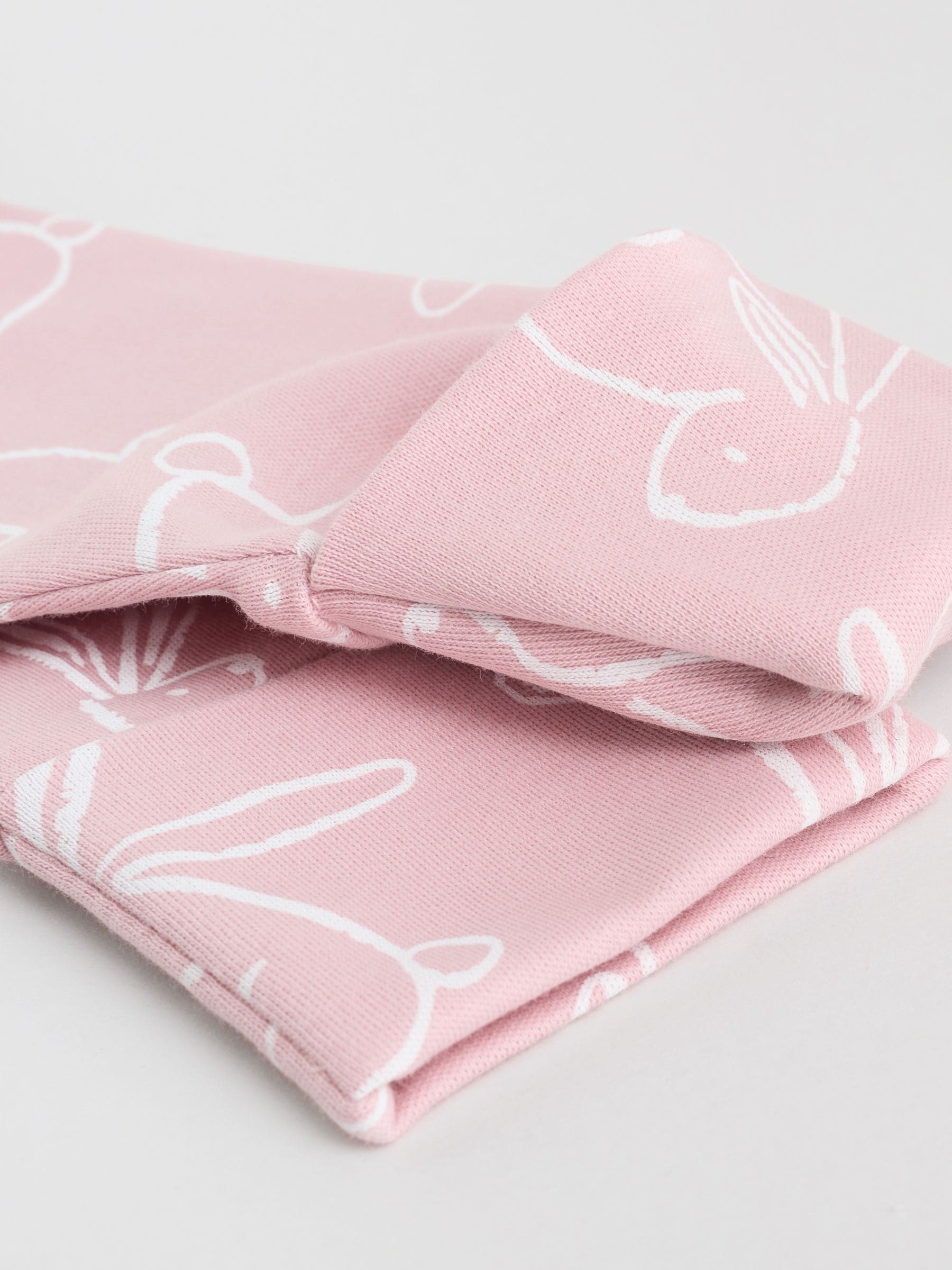 Roze met konijnen - Verpakking van 3 babyslaappakjes met tweewegrits (0 mnd - 2 jr)