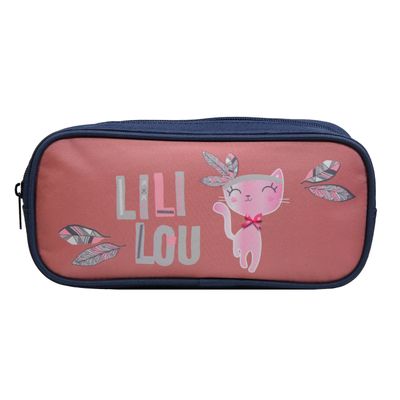 Trousse rectangulaire Lililou - 1 compartiment - rose - Bagtrotter