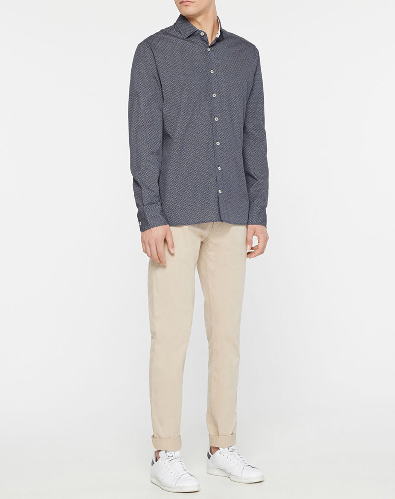 Hackett London Chemise Slim Fit à imprimé fantaisie bleu foncé