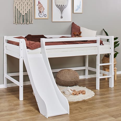 Hoppekids ECO Dream halvhøj seng med rutsjebane 90x200 cm