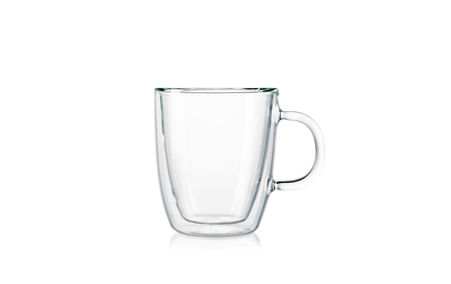 Thermo-Gläser Bistro 2er Set Transparent, 0.3 lDoppelwandige Tassen mit Glasgriff