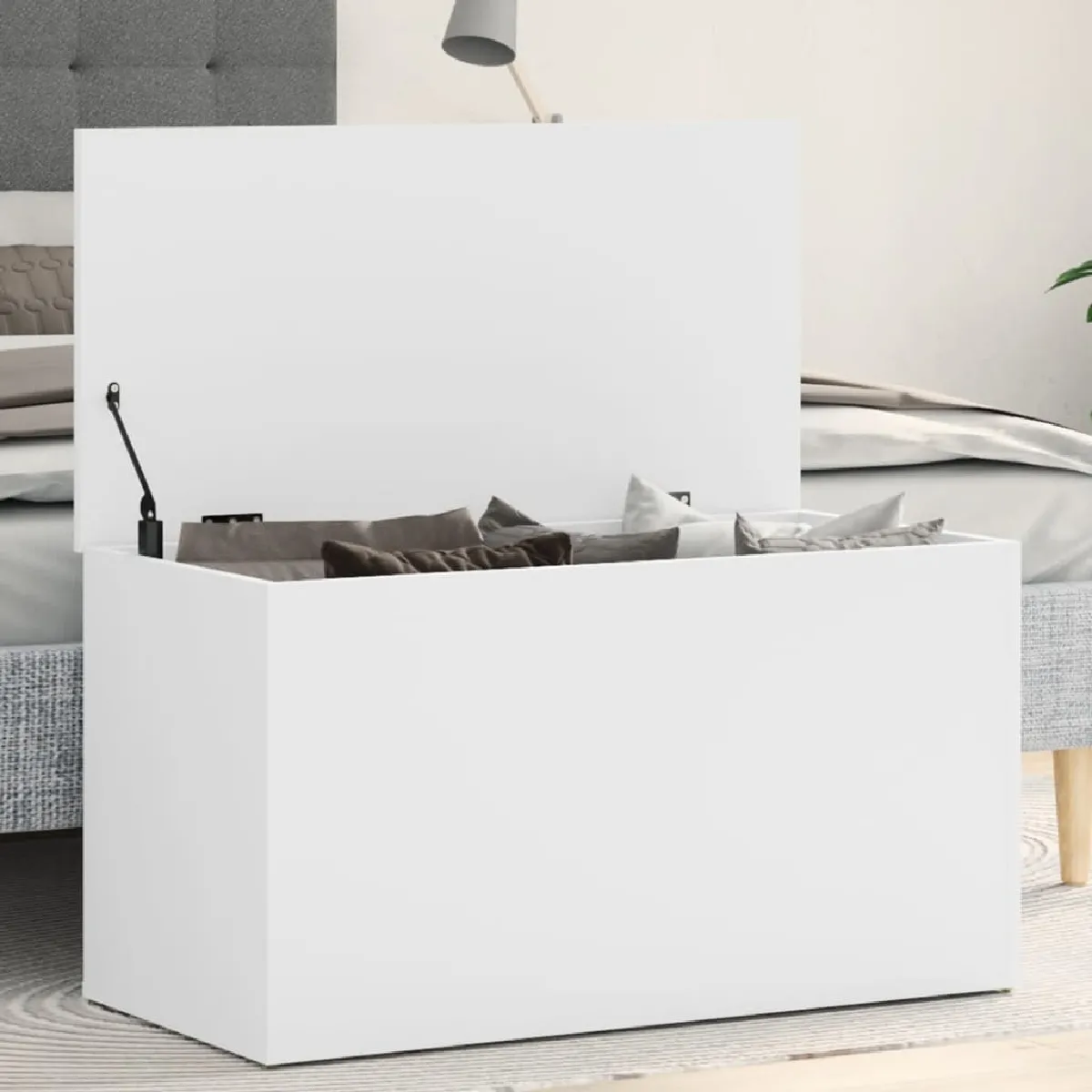 vidaXL Coffre Blanc bois d'ingénierie