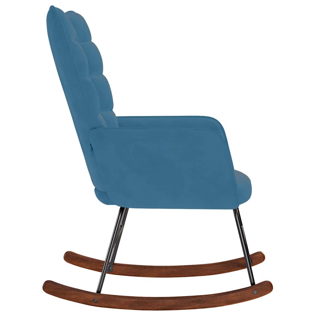 vidaXL Schommelstoel Blauw Bekleed met Fluweel