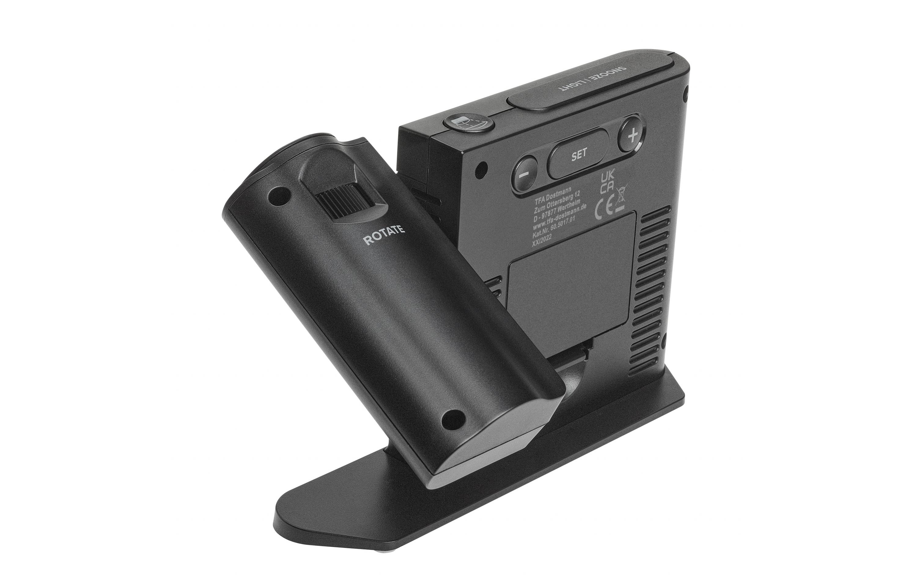 Projektionswecker mit Raumklima SchwarzDigitaler Projektionswecker