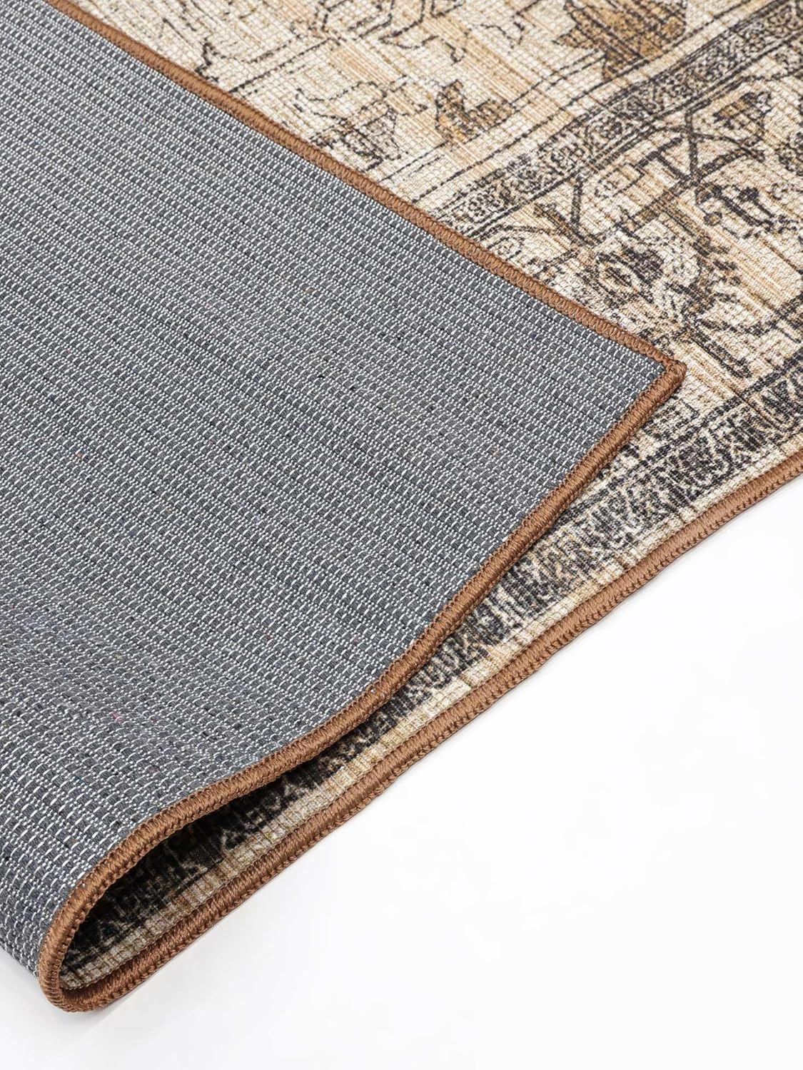 RugVista Oxana Oriental, Teppich, Moderne Teppiche, 230 x 160 cm, Rechteckig, Mittlerer Stapel, Wohnzimmer, Schlafzimmer, Maschinenwäsche, Oeko_tex_100, Braun/Beige
