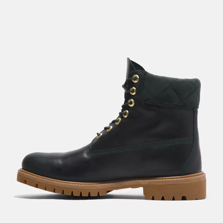 Bota Timberland Premium de 6 polegadas para homem, em preto/verde.