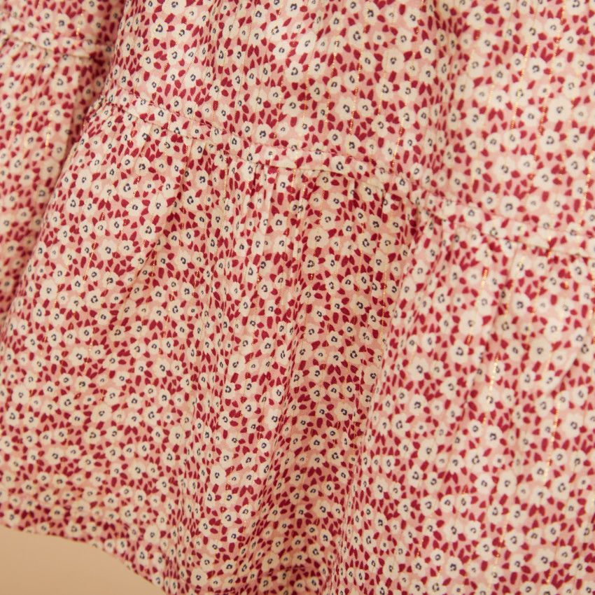 Robe manches longues imprimé fleuri pour bébé fille - Rose