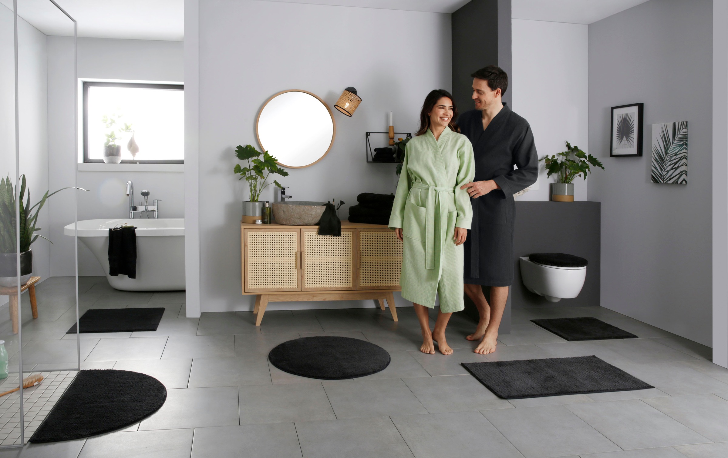my home Badematte »Vanessa, Badvorleger, Badezimmer Teppich« Höhe 10 mm rutschhemmend beschichtet fussbodenheizungsgeeignet | schnell trocknend | strapazierfähig Badteppich, weiche Haptik, unifarben
