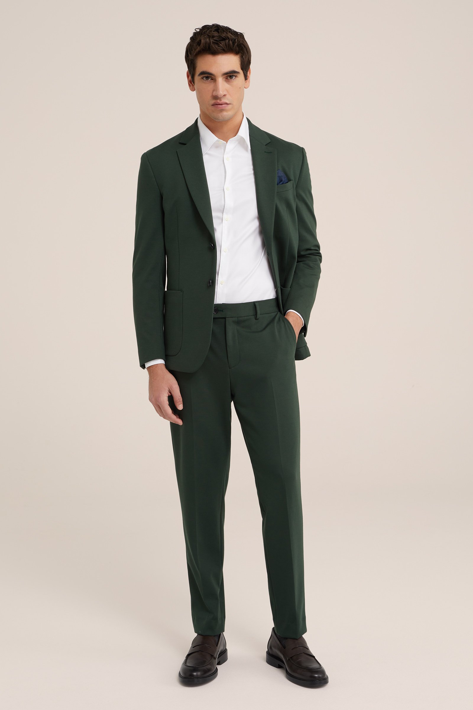 slim fit pantalon Van Gils Donkergroen
