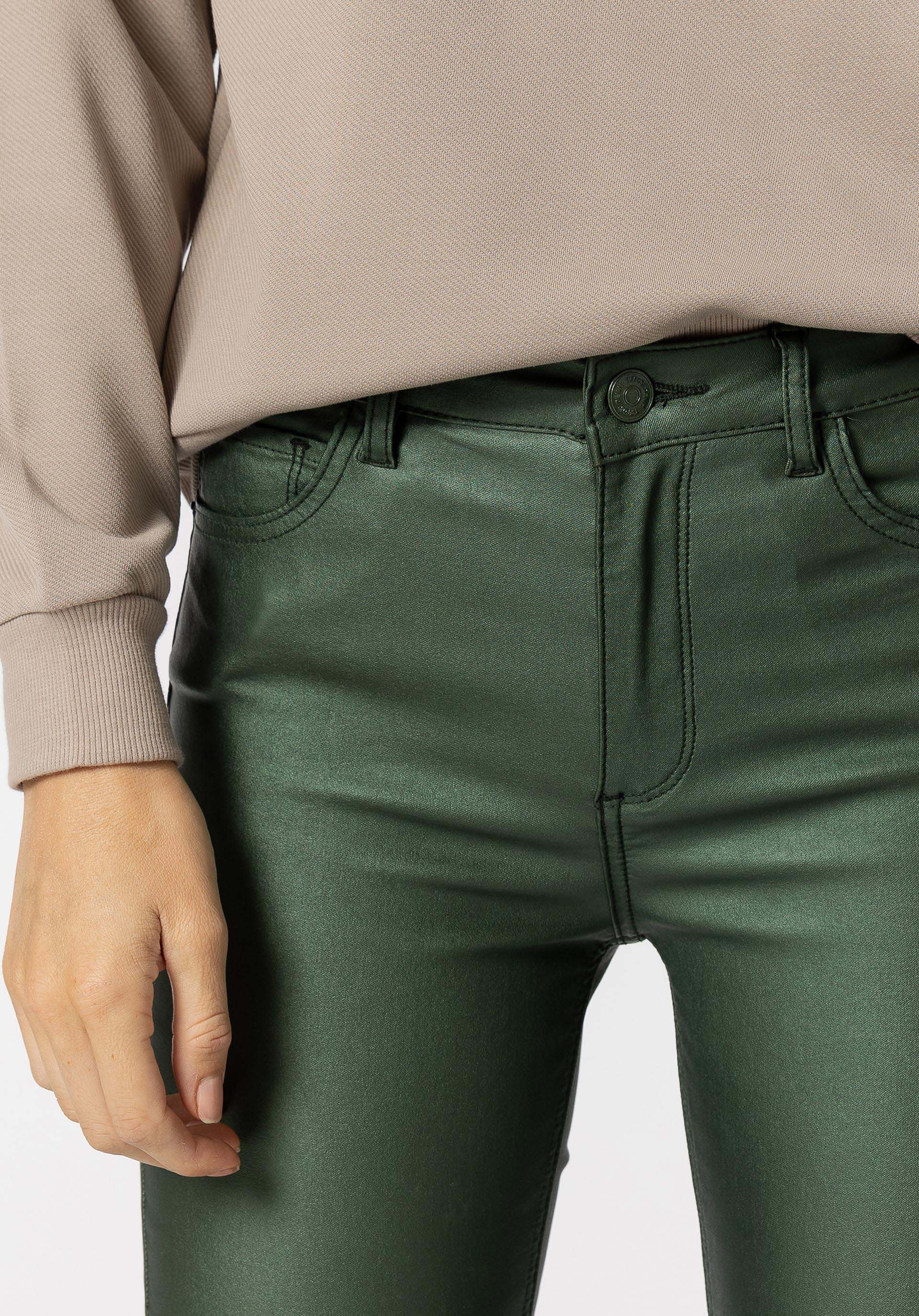 Calças Body Curve Skinny Cintura Alta Coated