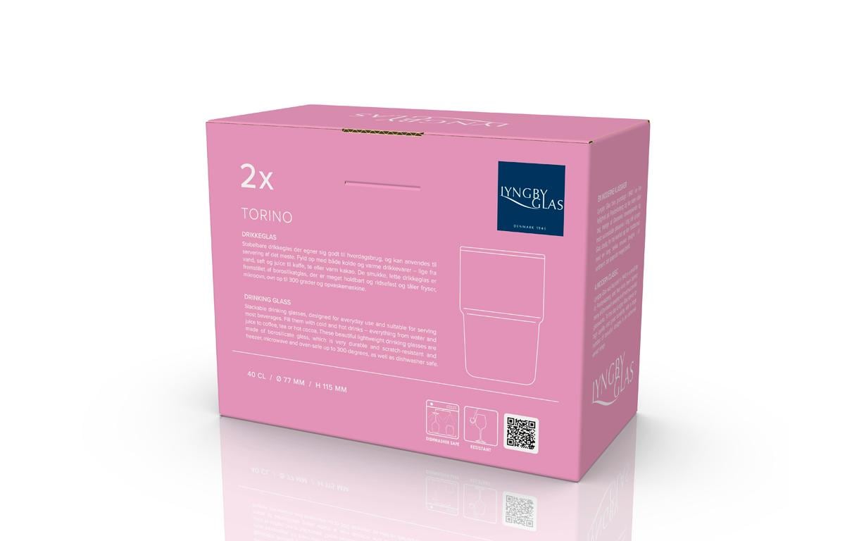 Trinkglas Torino Pink, 2 Stück, 40 clFarbige Gläser für den täglichen Gebrauch