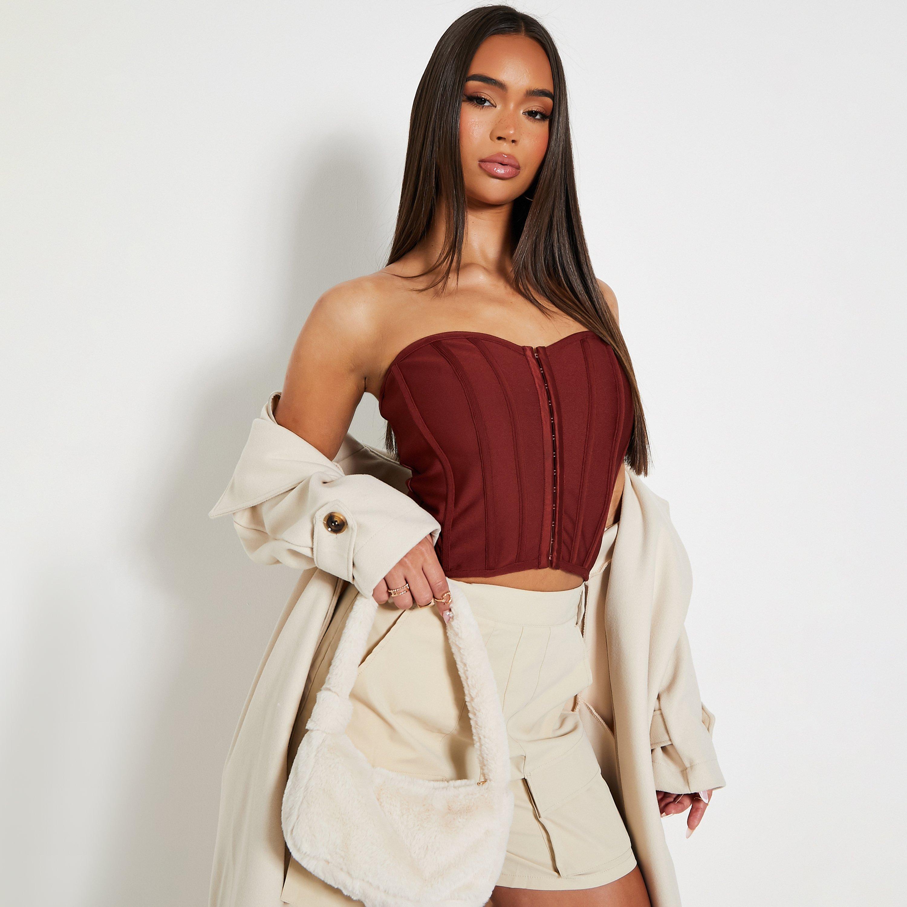 I Saw It First ISAWITFIRST Bandage Front Seam Detail Bandeau Corset